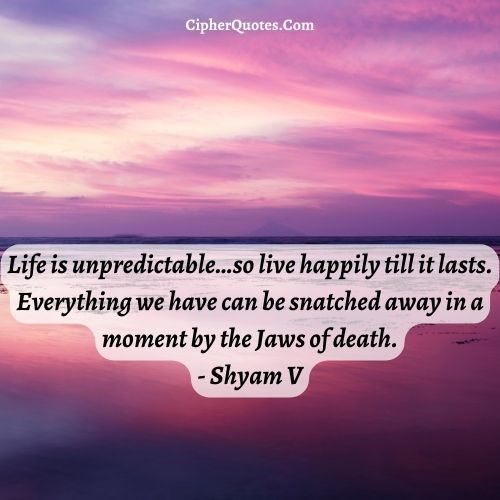 life is very unpredictable quotes